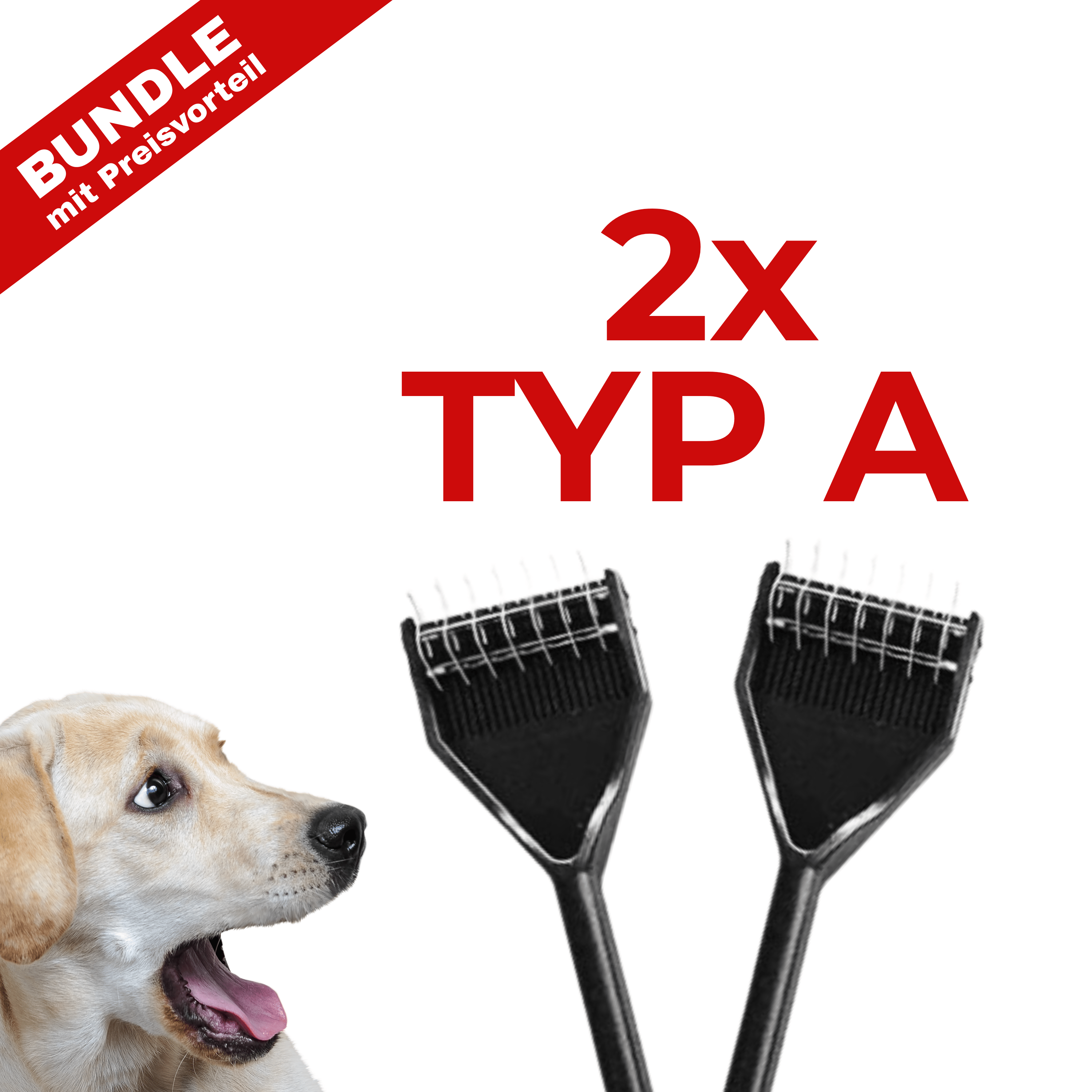HundertHaar® Bundle HundertHaar® Trimmstriegel Typ A - 2er-Set