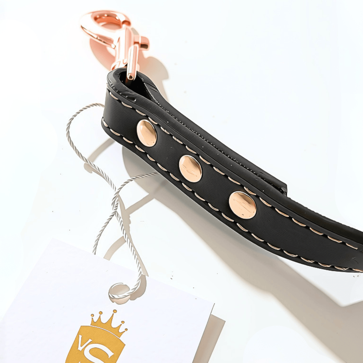 vonSalzburg® Leinen vonSalzburg® Dog Lederleine | Hundeleine mit Leder-Oberseite Espresso, Karabiner in Roségold, 1,46 m