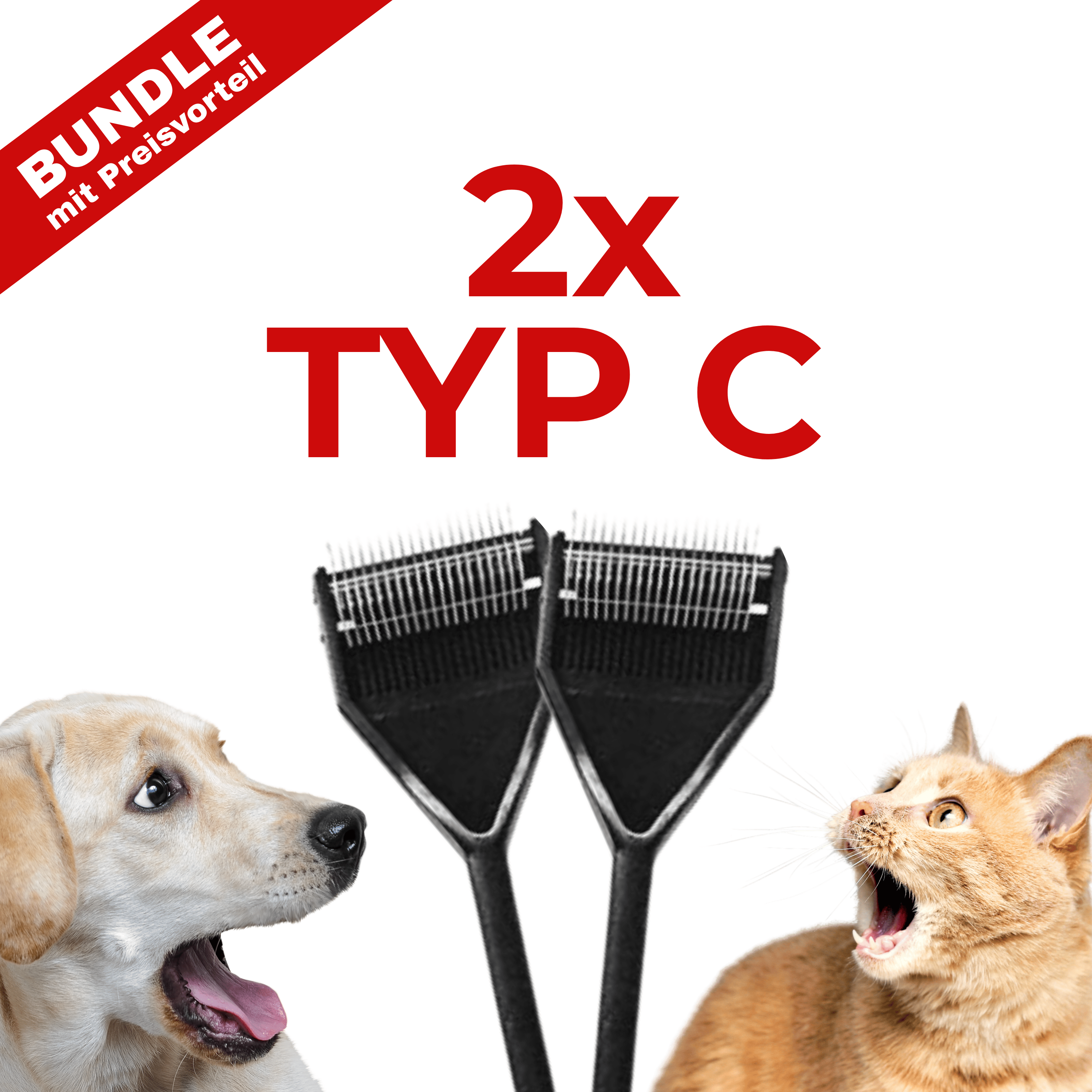 HundertHaar® Bundle HundertHaar® Trimmstriegel Typ C - 2er-Set