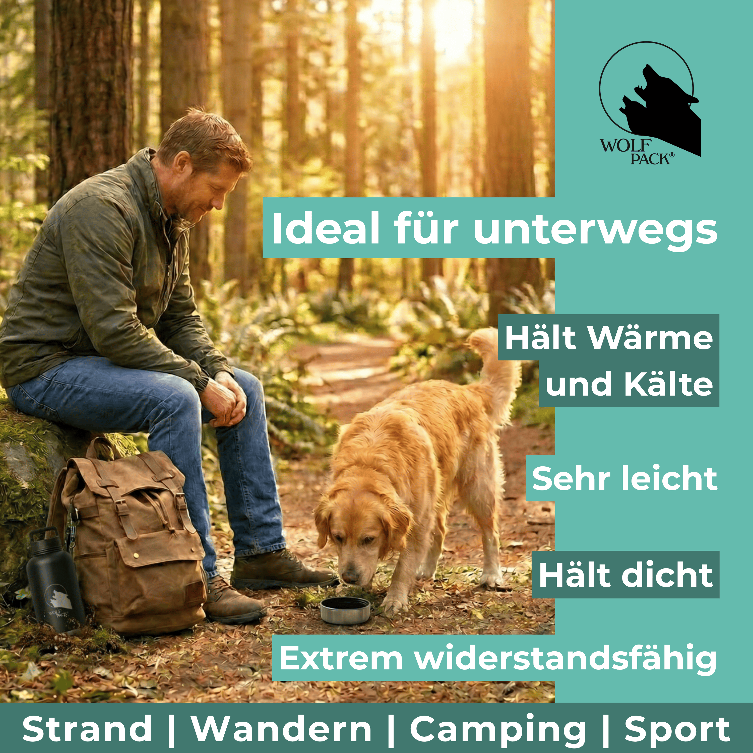 Wolf Pack® Sonstiges Wolf Pack® Hydro - Trinkflasche für unterwegs