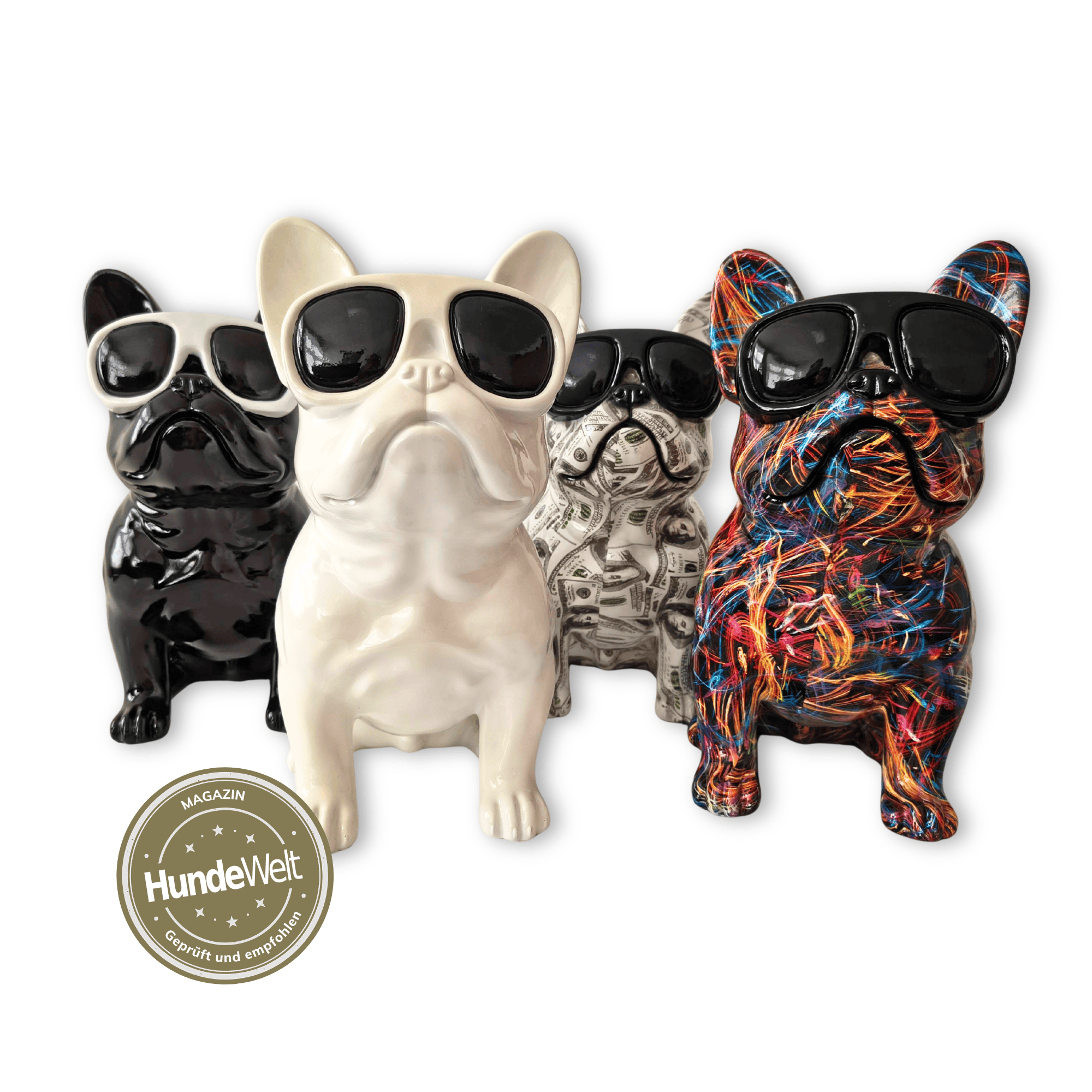 Good4Pets Store Sonstiges Elegante Bulldogge aus Kunstharz – Stilvolle Deko für Wohnzimmer, Büro oder Fensterbank in 4 Designs, XL - 36 cm hoch