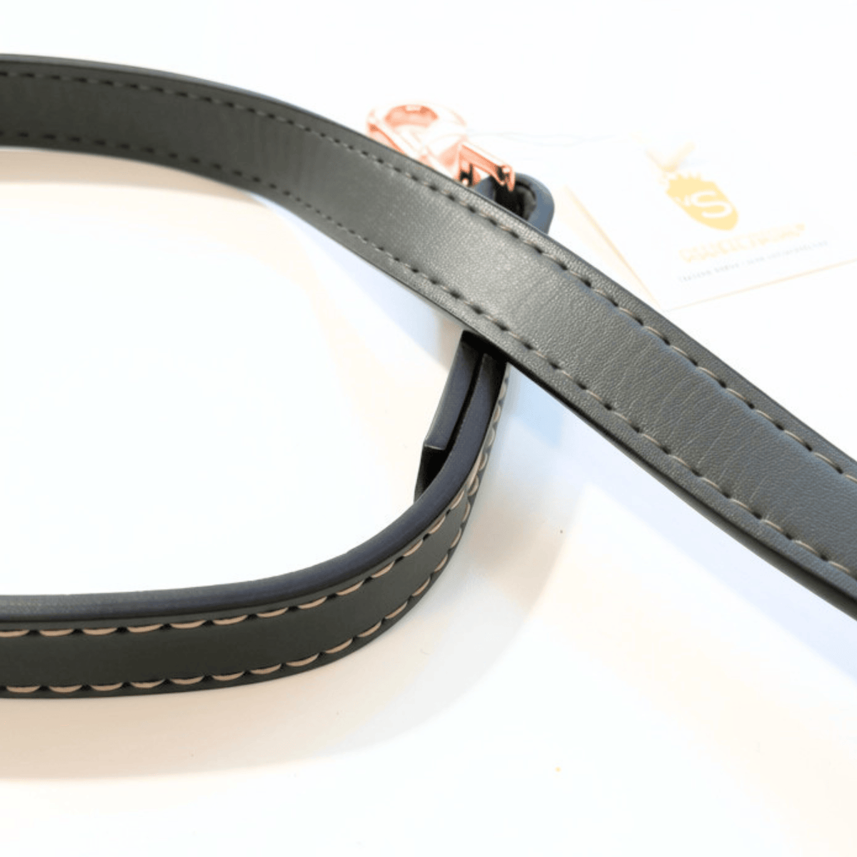 vonSalzburg® Leinen vonSalzburg® Dog Lederleine | Hundeleine mit Leder-Oberseite Espresso, Karabiner in Roségold, 1,46 m