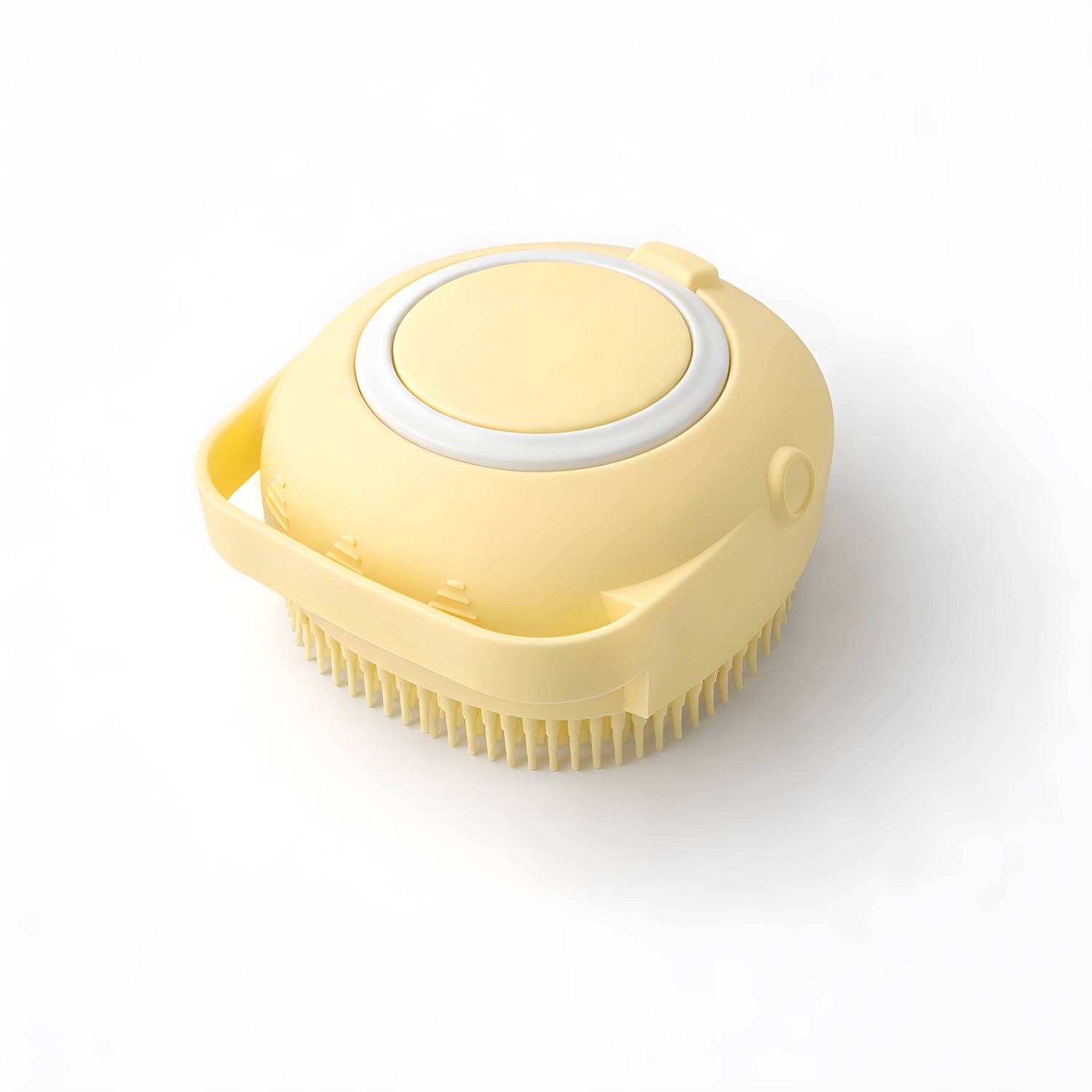 HundertHaar® Fellpflege HundertHaar® Massage- &amp; Shamponierbürste für Hunde mit Shampoo-Spender, sonnengelb