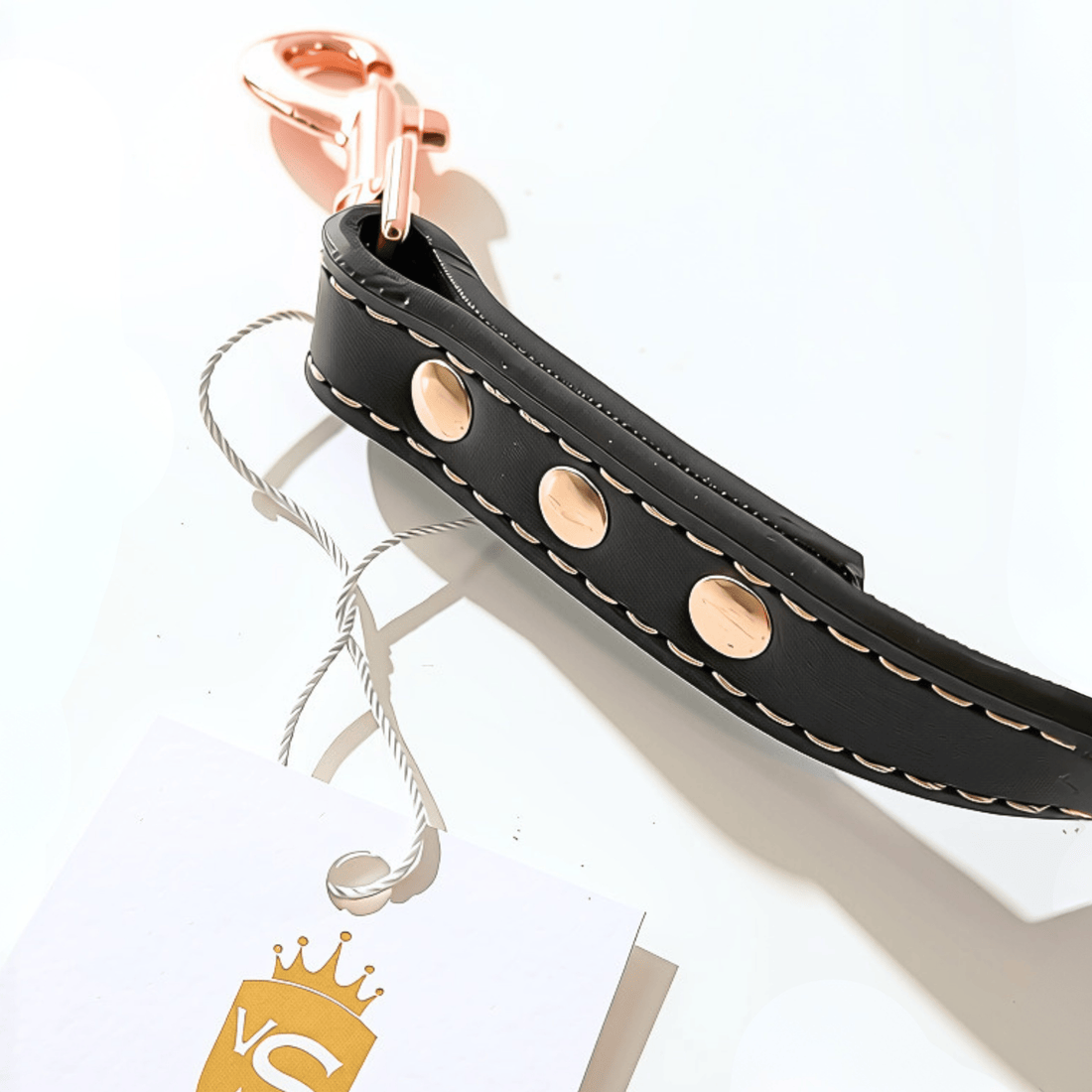 vonSalzburg® Leinen vonSalzburg® Dog Lederleine | Hundeleine mit Leder-Oberseite Espresso, Karabiner in Roségold, 1,46 m
