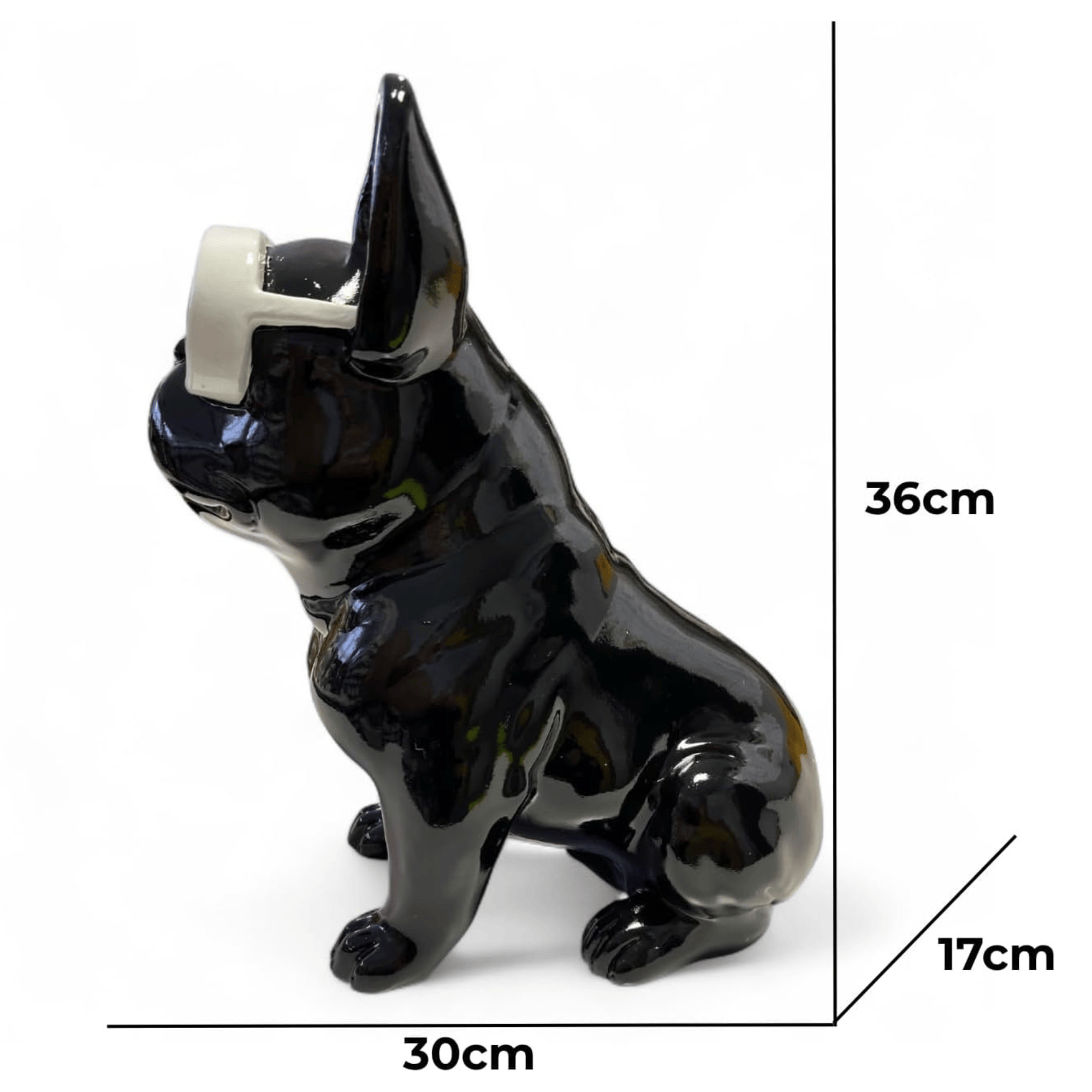 Good4Pets Store Sonstiges Elegante Bulldogge aus Kunstharz – Stilvolle Deko für Wohnzimmer, Büro oder Fensterbank in 4 Designs, XL - 36 cm hoch