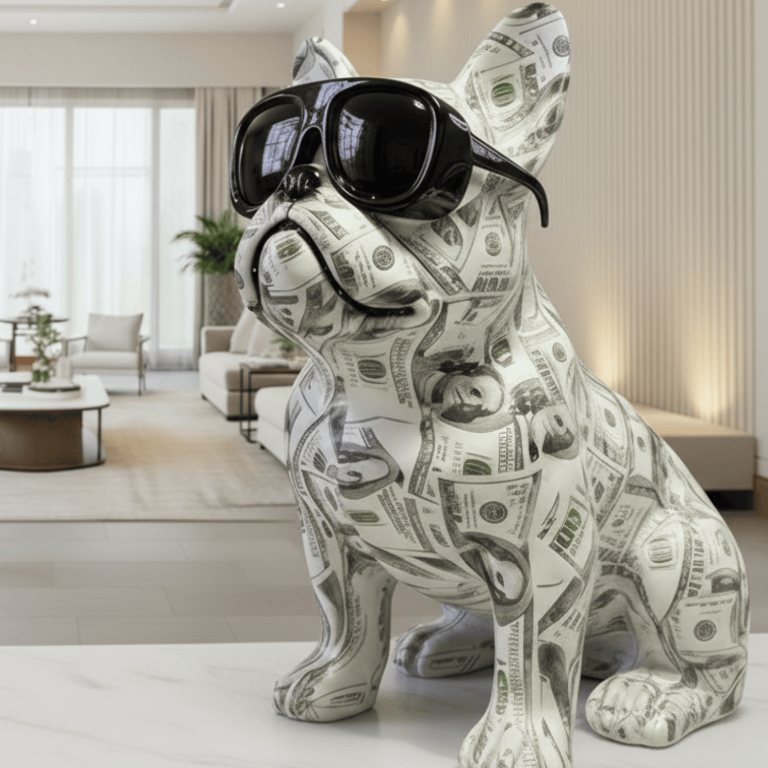 Good4Pets Store Sonstiges Elegante Bulldogge aus Kunstharz – Stilvolle Deko für Wohnzimmer, Büro oder Fensterbank in 4 Designs, XL - 36 cm hoch