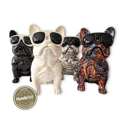 Good4Pets Store Sonstiges Elegante Bulldogge aus Kunstharz – Stilvolle Deko für Wohnzimmer, Büro oder Fensterbank in 4 Designs, XL - 36 cm hoch