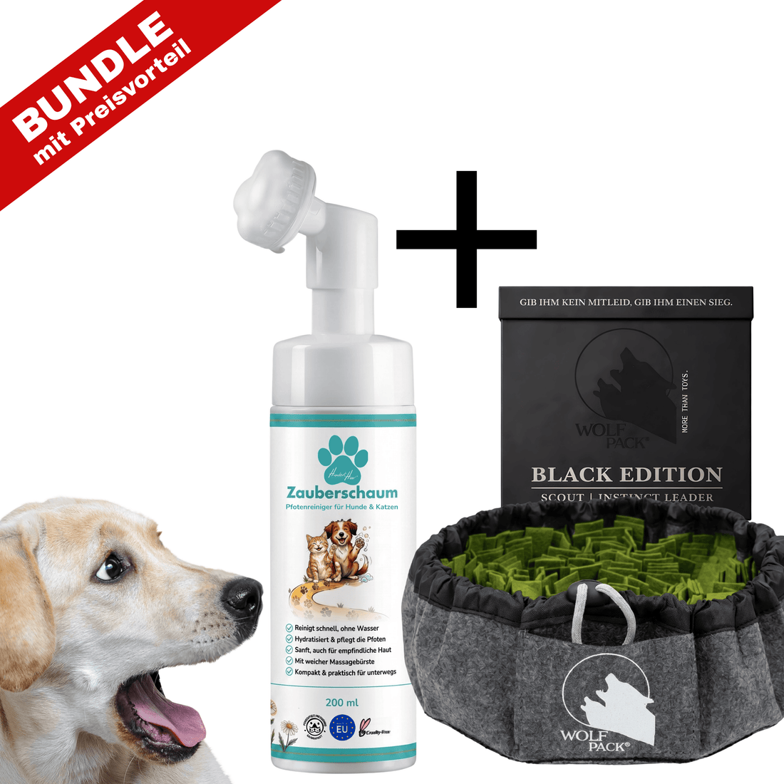 Good4Pets Store Bundle Play &amp; Clean (Schnüffelteppich SCOUT + HundertHaar® Zauberschaum)