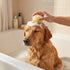 HundertHaar® Fellpflege HundertHaar® Massage- & Shamponierbürste für Hunde mit Shampoo-Spender, sonnengelb
