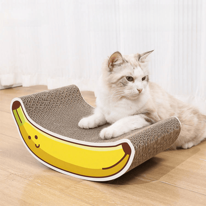 Good4Pets - Edition Kratzbrett Banana für Katzen, Kratzmöbel aus Wellpappe in Bananenform